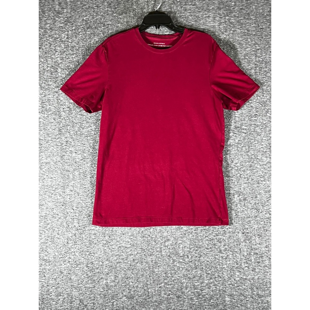 Banana Republic Mens Premium Pima Stretch Cotton Crew Neck T-Shirt Burgundy L